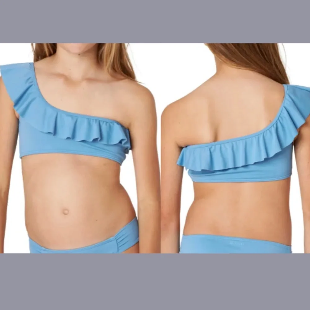 NEW Billabong [ Girls 14 ] Sol Searcher One Shoulder Bikini‎ Top Periwinkle